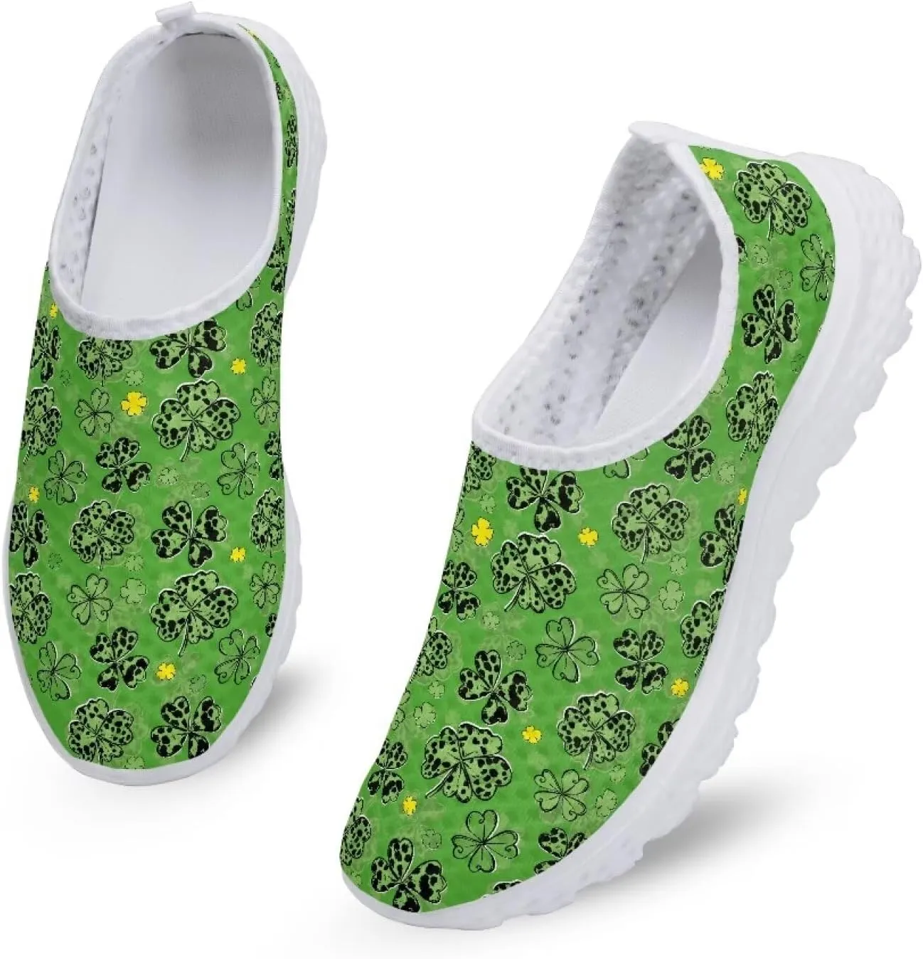 Xpyiqun St Patricks Day Sport Sneakers Walking Slip On Shoes Women Road Running Loafers Size 5.5-11.5