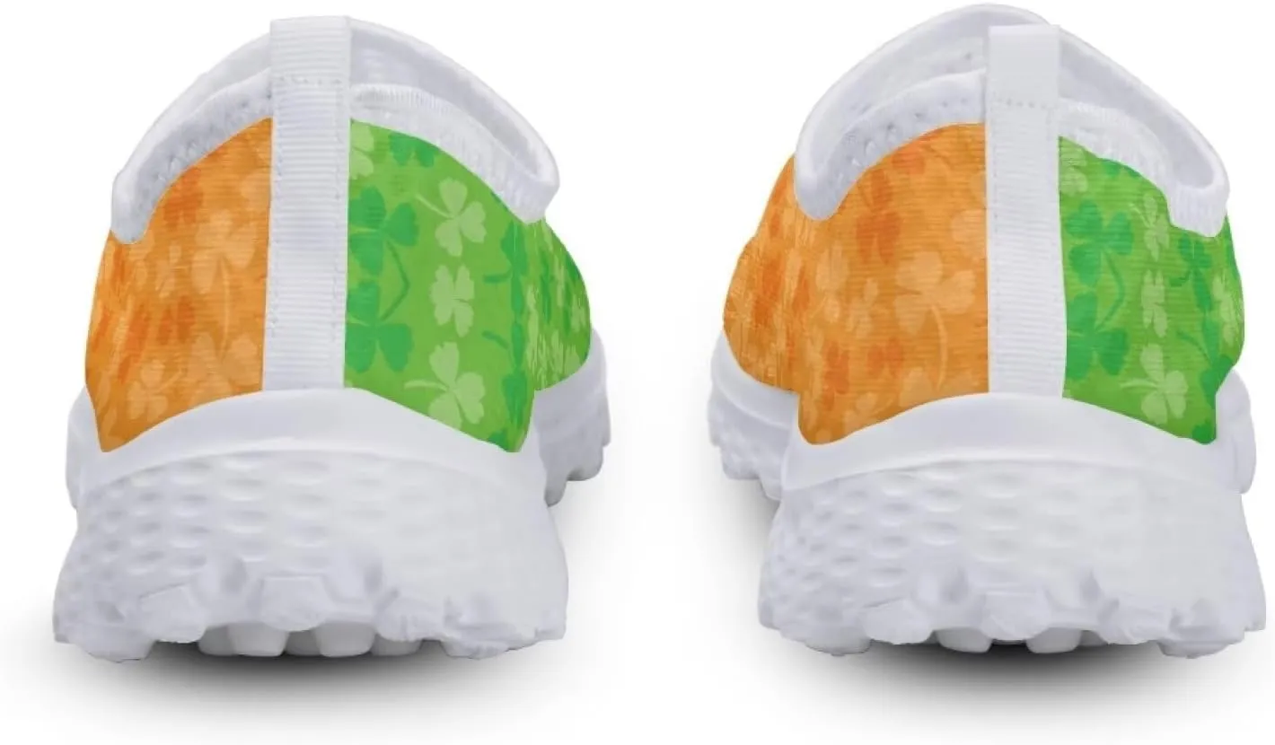 Xpyiqun St Patricks Day Sport Sneakers Walking Slip On Shoes Women Road Running Loafers Size 5.5-11.5